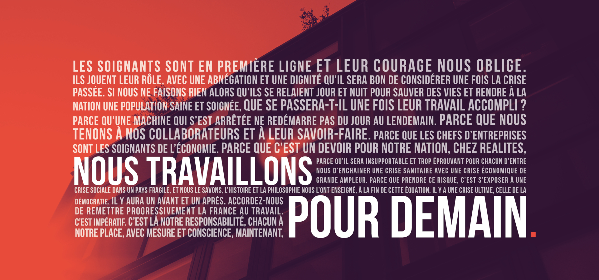 Le groupe REALITES engagé pour une reprise de l’activité économique